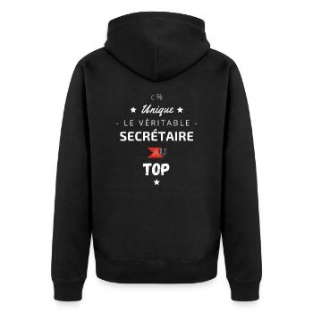 le véritable Secrétaire au top - Veste à capuche bio Premium Unisexe - noir - Dos - Nico (187cm)