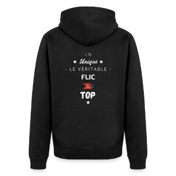 Le Véritable flic au top - Veste à capuche bio Premium Unisexe - noir - Dos - Nico (187cm)
