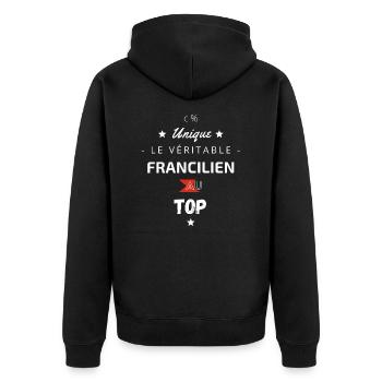Le véritable Francilien au top - Veste à capuche bio Premium Unisexe - noir - Dos - Nico (187cm)