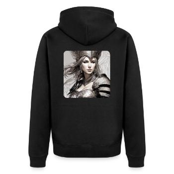 Fantasy Anime Fille Viking Germanique Trigues Moyen Âge - Veste à capuche bio Premium Unisexe - noir - Dos - Nico (187cm)