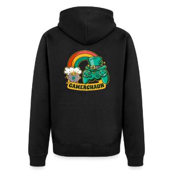 Gamerchaun St Patricks Day 2023 Gamer Shenanigan - Veste à capuche bio Premium Unisexe - noir - Dos - Nico (187cm)