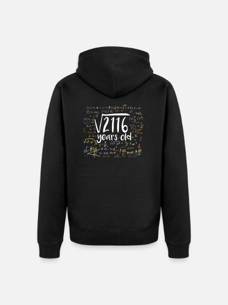 46 ° compleanno radice quadrata di 2116: 46 anni - Felpa con cappuccio ecologica premium unisex - nero