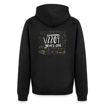 47th Birthday Square Root of 2209: 47 Years Old - Unisex Premium Organic Zip Hoodie - black - Back - Nico (187cm)