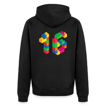 Bâtiment en bloc mignon 16ème anniversaire cadeau 16 année - Veste à capuche bio Premium Unisexe - noir - Dos - Nico (187cm)