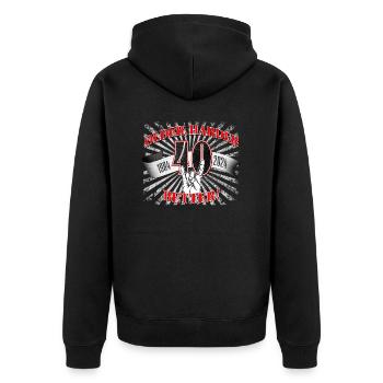 40th birthday of a metal fan or motorcyclist - Unisex Premium Organic Zip Hoodie - black - Back - Nico (187cm)