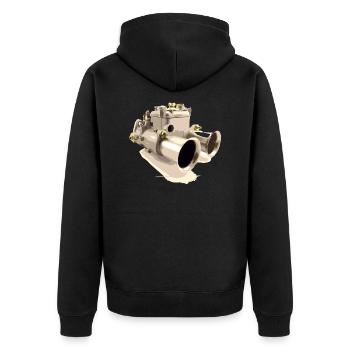Le carburateur pour voitures classiques est un composant important - Veste à capuche bio Premium Unisexe - noir - Dos - Nico (187cm)