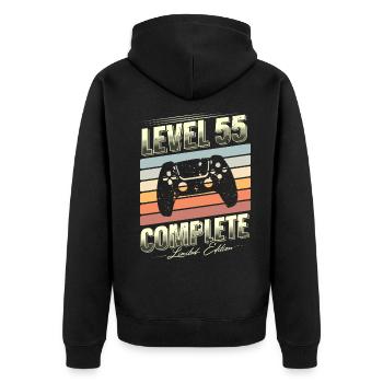 55th Birthday Level 55 Complete Limited Edition - Unisex Premium Organic Zip Hoodie - black - Back - Nico (187cm)