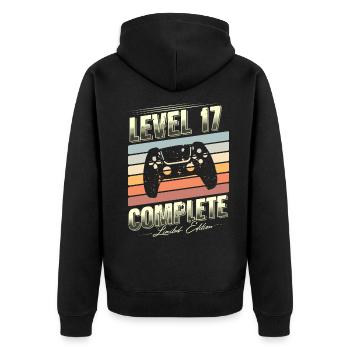 17th Birthday Level 17 Complete Limited Edition - Unisex Premium Organic Zip Hoodie - black - Back - Nico (187cm)