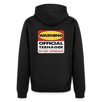 Offizielles Geschenk zum 13. Geburtstag des Teenagers 13 Jahre alt - Unisex Premium Bio Zip Hoodie - Schwarz - Hinten - Nico (187cm)
