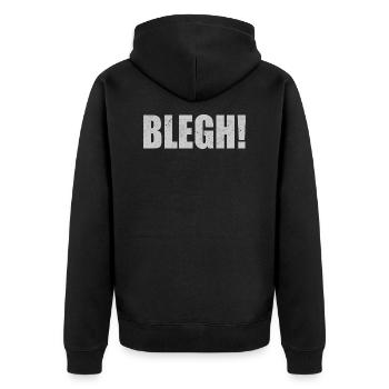 Blegh Metalcore Deathcore - Unisex Premium Bio Zip Hoodie - Schwarz - Hinten - Nico (187cm)