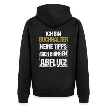 Je suis comptable - apporte de la bière et décolle - Veste à capuche bio Premium Unisexe - noir - Dos - Nico (187cm)