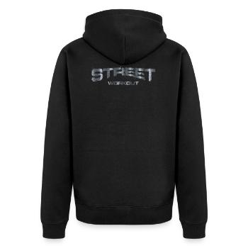 street workout - metal - Unisex Premium Bio Zip Hoodie - Schwarz - Hinten - Nico (187cm)
