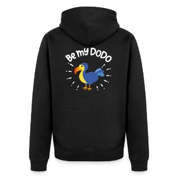 Sei mein Dodo | ich liebe Dodos - Unisex Premium Bio Zip Hoodie - Schwarz - Hinten - Nico (187cm)