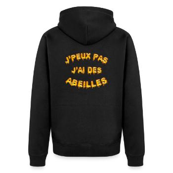 Je peux pas j'ai des abeilles, humour d'apiculteur - Veste à capuche bio Premium Unisexe - noir - Dos - Nico (187cm)