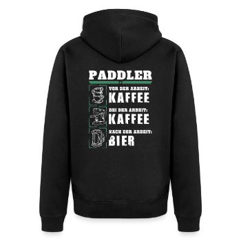Ma routine quotidienne en tant que pagayeur - Veste à capuche bio Premium Unisexe - noir - Dos - Nico (187cm)