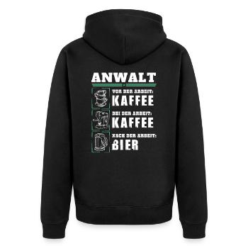Mon quotidien en tant qu'avocat - Veste à capuche bio Premium Unisexe - noir - Dos - Nico (187cm)