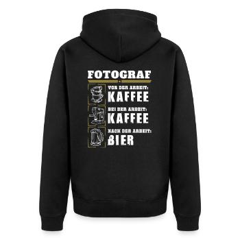 My daily routine as a photographer - Unisex Premium Organic Zip Hoodie - black - Back - Nico (187cm)