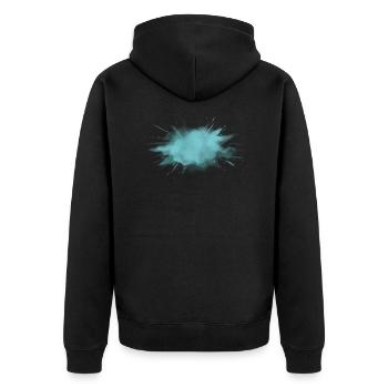 Farbkleckse Kleckse Farbspritzer Maler Geschenk - Unisex Premium Bio Zip Hoodie - Schwarz - Hinten - Nico (187cm)