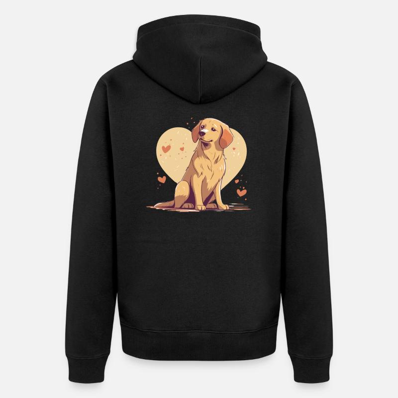 Amour pour les chiens - Veste à capuche bio Premium Unisexe - noir