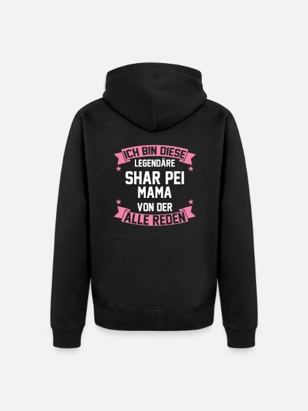 Shar Peimama Shar Pei Mama - Unisex Premium Bio Zip Hoodie - Schwarz