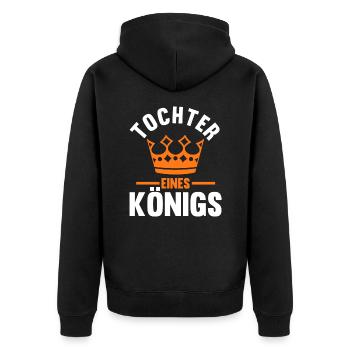 Tochter - Unisex Premium Bio Zip Hoodie - Schwarz - Hinten - Nico (187cm)