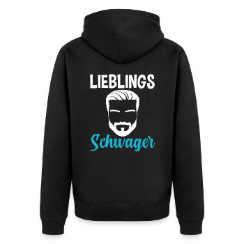 Lieblings Schwager - Unisex Premium Bio Zip Hoodie - Schwarz - Hinten - Nico (187cm)