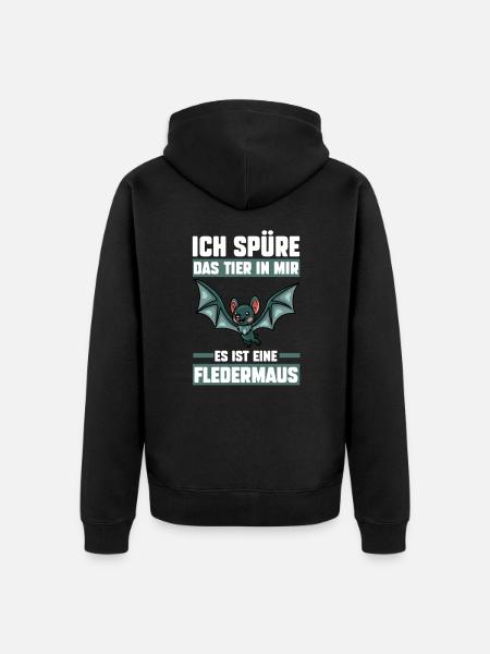 Fledermaus - Unisex Premium Bio Zip Hoodie - Schwarz