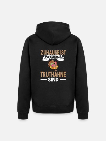 Truthahn Bauer Landwirt Truthähne - Unisex Premium Bio Zip Hoodie - Schwarz