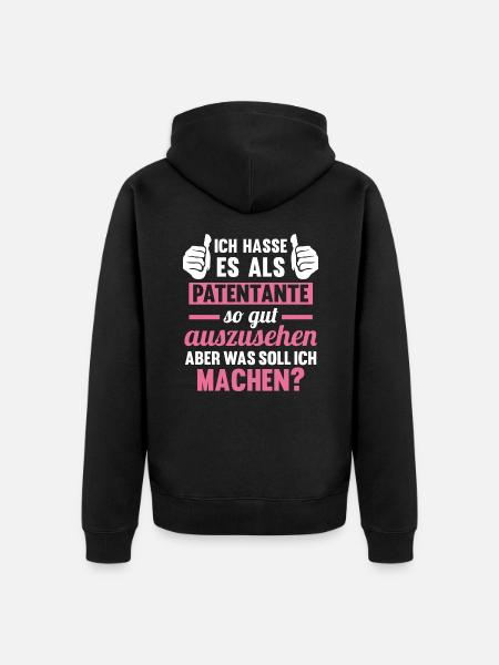 Patentante - Unisex Premium Bio Zip Hoodie - Schwarz