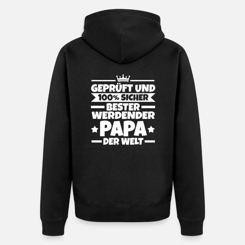 Werdender Papa - Unisex Premium Bio Zip Hoodie - Schwarz