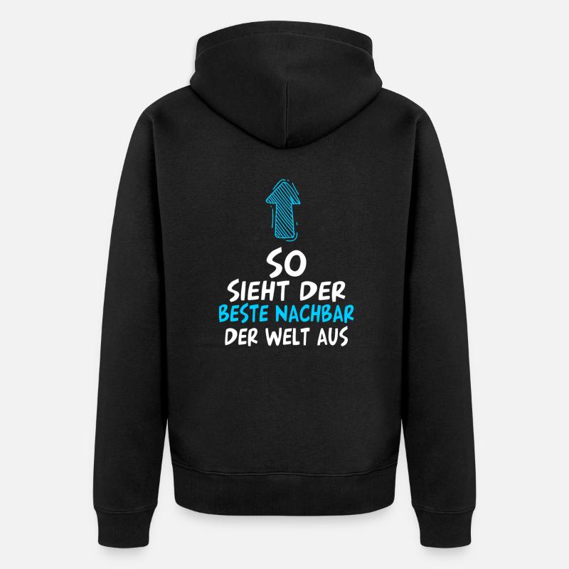 Bester Nachbar - Unisex Premium Bio Zip Hoodie - Schwarz