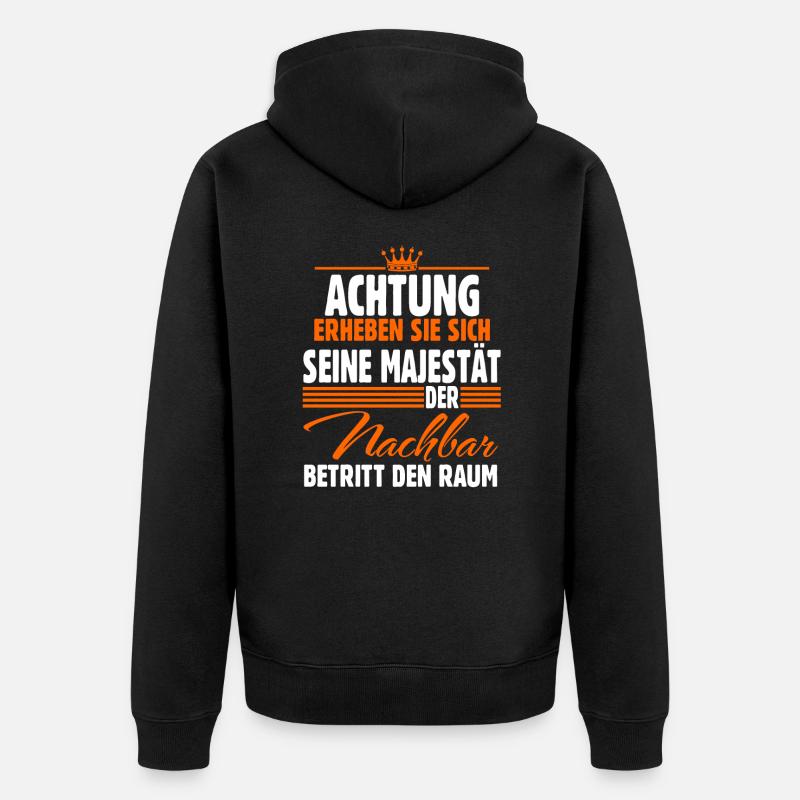 Nachbar - Unisex Premium Bio Zip Hoodie - Schwarz