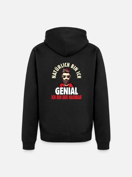 Nachbar - Unisex Premium Bio Zip Hoodie - Schwarz