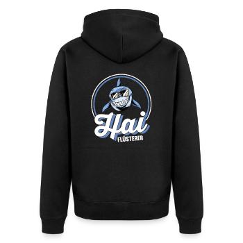 Haifisch Hai Haie - Unisex Premium Bio Zip Hoodie - Schwarz - Hinten - Nico (187cm)