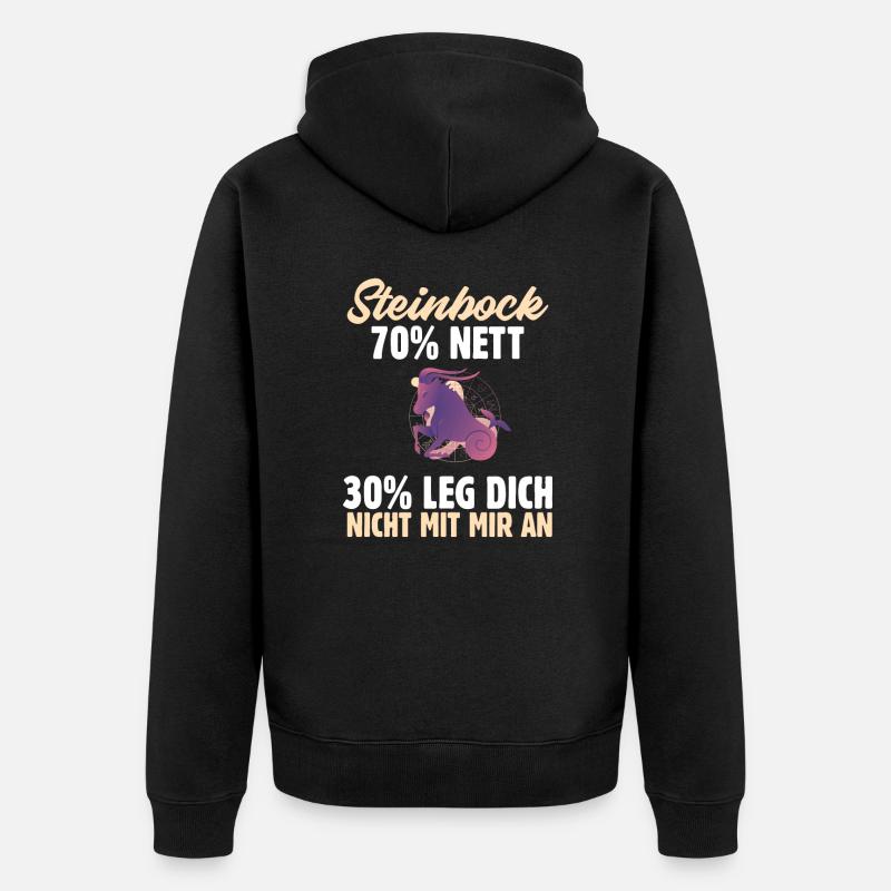 Sternzeichen Steinbock - Unisex Premium Bio Zip Hoodie - Schwarz