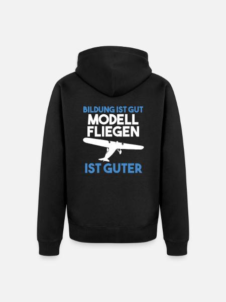 Modellfliegen Modellflieger - Unisex Premium Bio Zip Hoodie - Schwarz