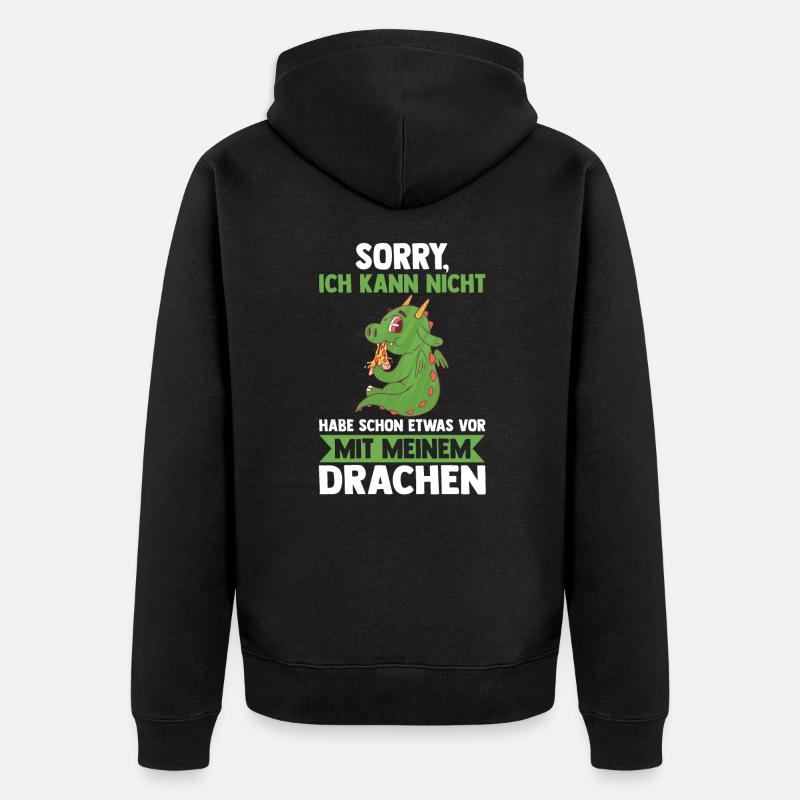 Drachen - Unisex Premium Bio Zip Hoodie - Schwarz