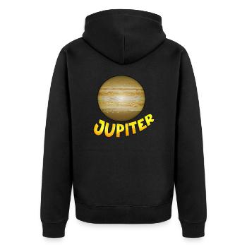 Jupiter - Unisex Premium Bio Zip Hoodie - Schwarz - Hinten - Nico (187cm)