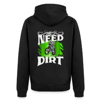 Motocross All I Need Is Dirt - Unisex Premium Bio Zip Hoodie - Schwarz - Hinten - Nico (187cm)