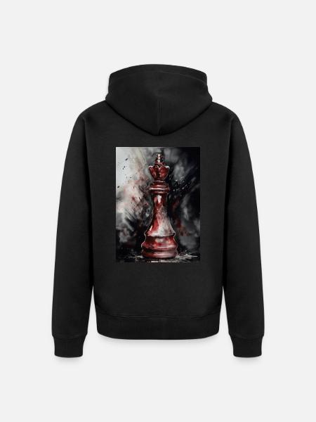 Red Chess Queen - Unisex Premium Organic Zip Hoodie - black