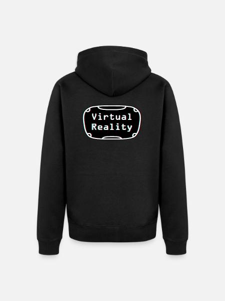 Virtual-Reality-Erlebnis - VR-Headset-Design - Unisex Premium Bio Zip Hoodie - Schwarz
