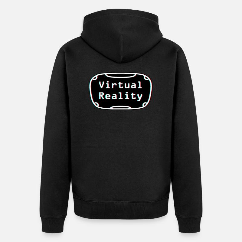 Virtual-Reality-Erlebnis - VR-Headset-Design - Unisex Premium Bio Zip Hoodie - Schwarz
