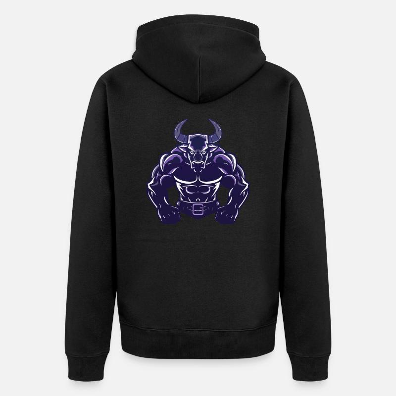 Muscles du taureau Musculation Taureau - Veste à capuche bio Premium Unisexe - noir