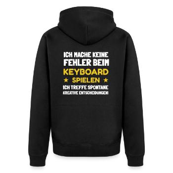 Keyboarder - Unisex Premium Bio Zip Hoodie - Schwarz - Hinten - Nico (187cm)
