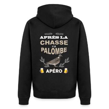 Après la chasse à la palombe apero - Veste à capuche bio Premium Unisexe - noir - Dos - Nico (187cm)