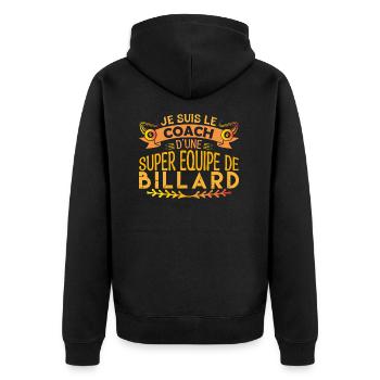 Coach Billard | Cadeau coach Billard Le Meilleur ! - Veste à capuche bio Premium Unisexe - noir - Dos - Nico (187cm)