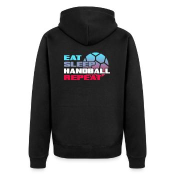 Handball Handball Player Handball-Life - Unisex Premium Organic Zip Hoodie - black - Back - Nico (187cm)