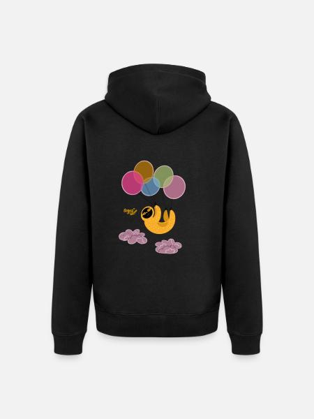 Faultier - Unisex Premium Bio Zip Hoodie - Schwarz