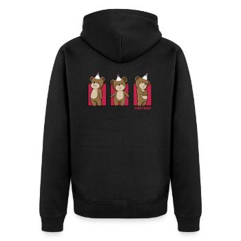 Badminton Badminton Training - Unisex Premium Organic Zip Hoodie - black - Back - Nico (187cm)