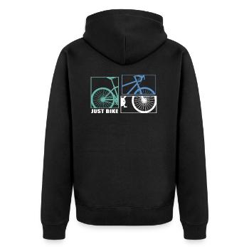 Bicycle Bicycle Chain Cyclist bikemosaic ride - Unisex Premium Organic Zip Hoodie - black - Back - Nico (187cm)